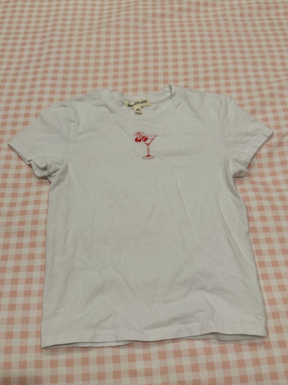 White Graphic Martini Tee